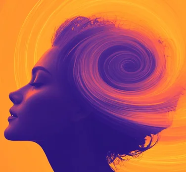 Man with light radiating from his mind